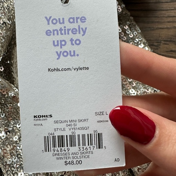 Kohl's Silver Sequin Skirt - Picture 2 of 3